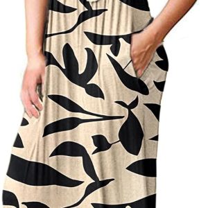 Women's Short Sleeve Loose Plain Casual Long Maxi Dresses for Women 2024