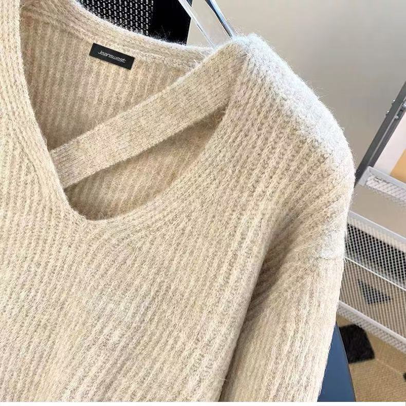 2024 Women's Autumn/Winter Apricot Colour Sweater Knitwear - Image 3